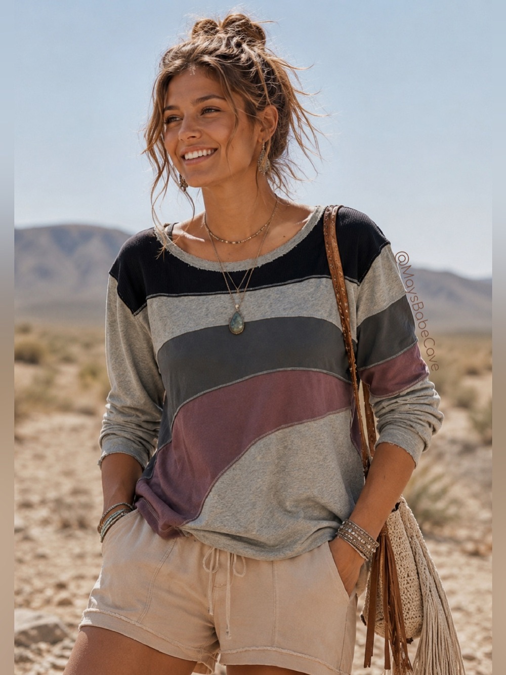 Free People Movement Multi Colored Knit Top
